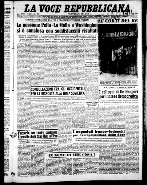 La voce repubblicana : quotidiano del Partito repubblicano italiano