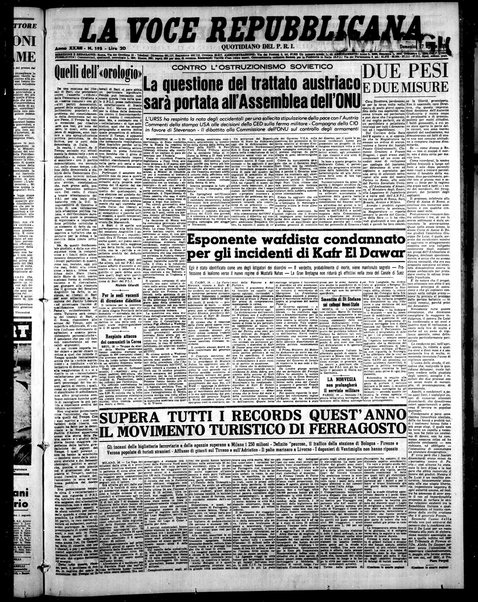 La voce repubblicana : quotidiano del Partito repubblicano italiano