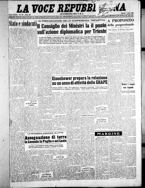 La voce repubblicana : quotidiano del Partito repubblicano italiano