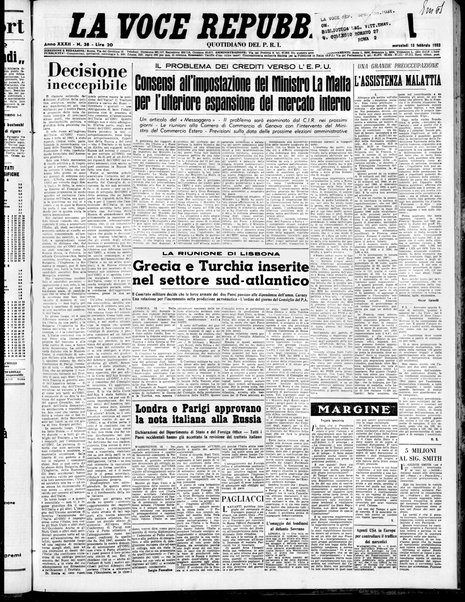 La voce repubblicana : quotidiano del Partito repubblicano italiano