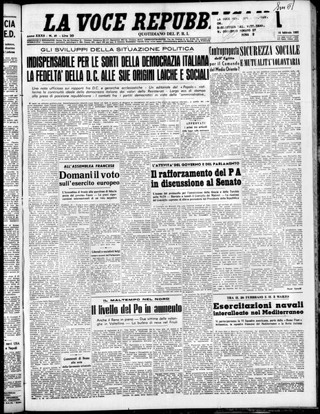 La voce repubblicana : quotidiano del Partito repubblicano italiano