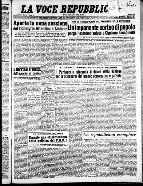 La voce repubblicana : quotidiano del Partito repubblicano italiano