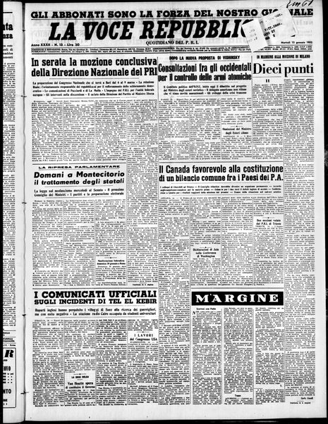 La voce repubblicana : quotidiano del Partito repubblicano italiano