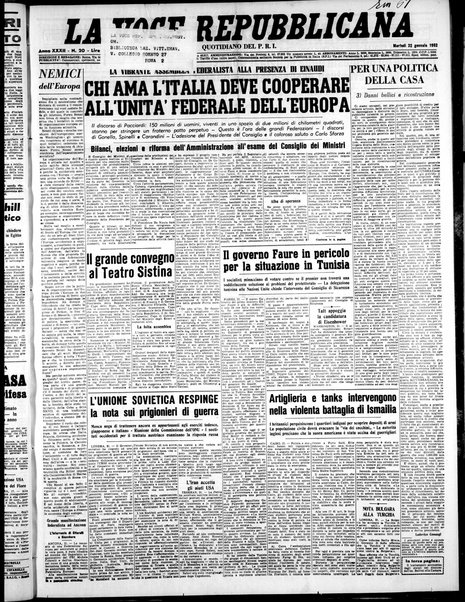 La voce repubblicana : quotidiano del Partito repubblicano italiano