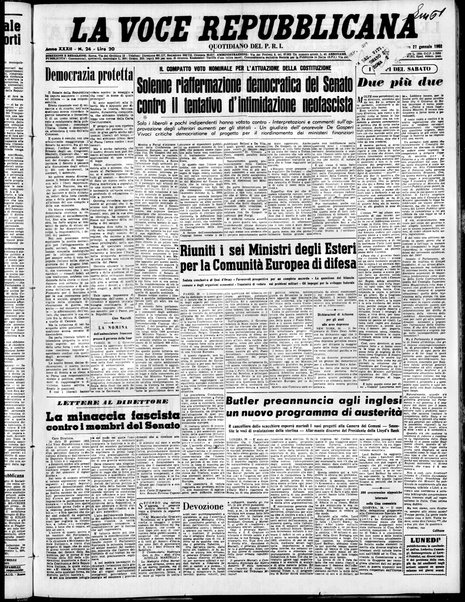 La voce repubblicana : quotidiano del Partito repubblicano italiano