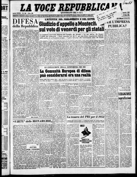 La voce repubblicana : quotidiano del Partito repubblicano italiano