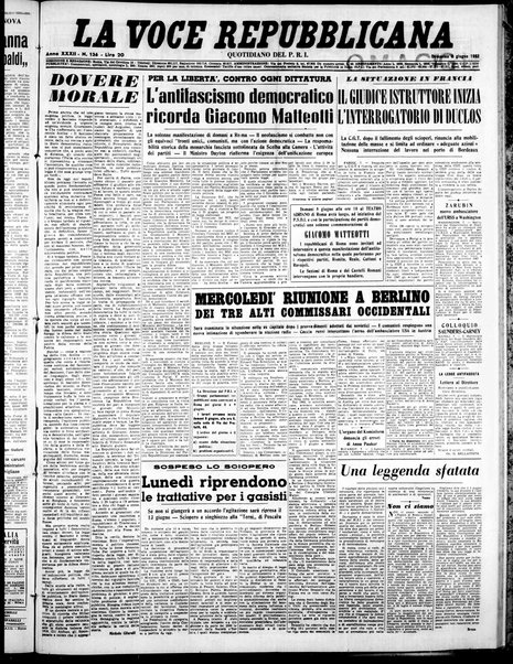 La voce repubblicana : quotidiano del Partito repubblicano italiano