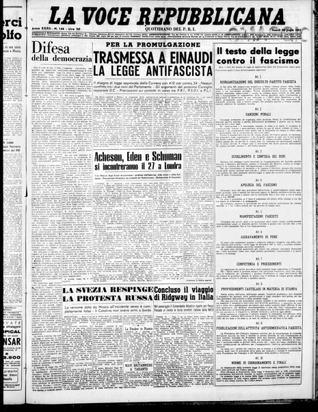 La voce repubblicana : quotidiano del Partito repubblicano italiano