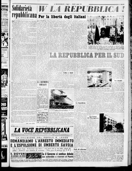 La voce repubblicana : quotidiano del Partito repubblicano italiano