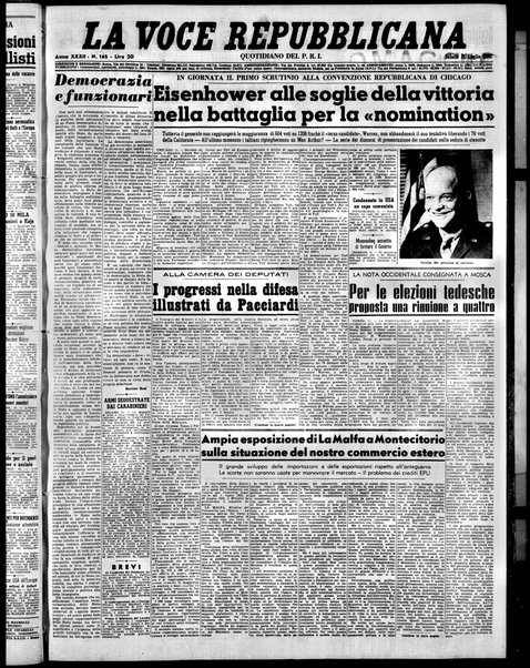 La voce repubblicana : quotidiano del Partito repubblicano italiano