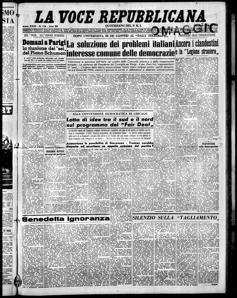 La voce repubblicana : quotidiano del Partito repubblicano italiano