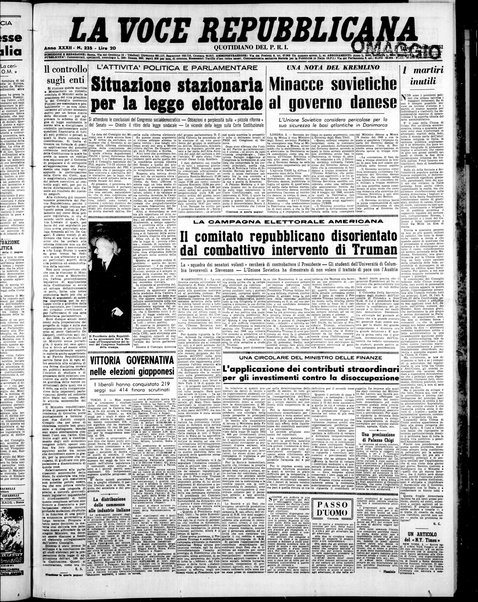 La voce repubblicana : quotidiano del Partito repubblicano italiano