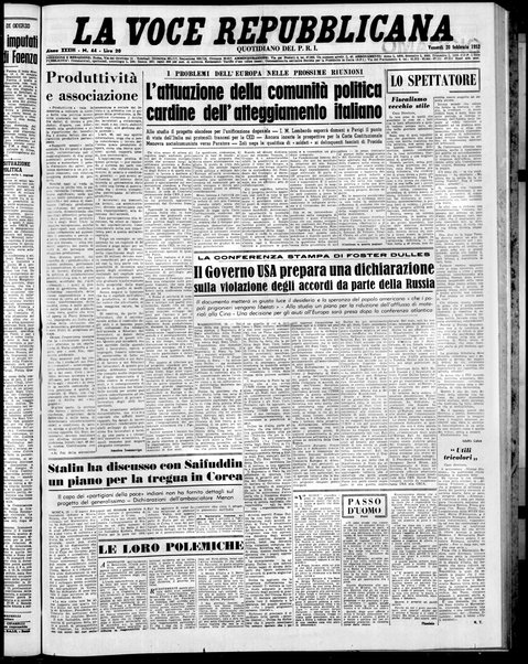 La voce repubblicana : quotidiano del Partito repubblicano italiano