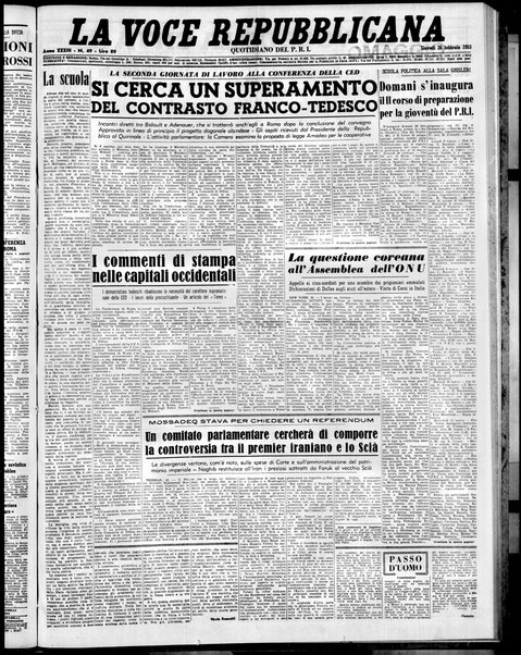 La voce repubblicana : quotidiano del Partito repubblicano italiano