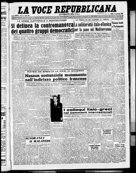 La voce repubblicana : quotidiano del Partito repubblicano italiano