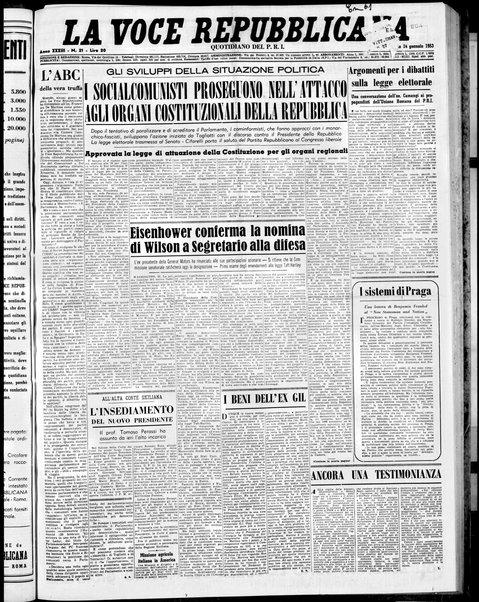 La voce repubblicana : quotidiano del Partito repubblicano italiano