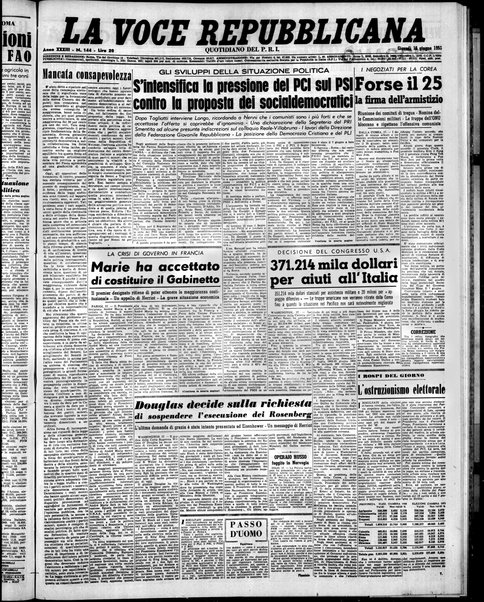 La voce repubblicana : quotidiano del Partito repubblicano italiano