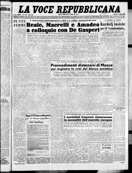 La voce repubblicana : quotidiano del Partito repubblicano italiano