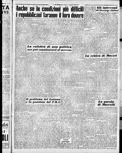 La voce repubblicana : quotidiano del Partito repubblicano italiano