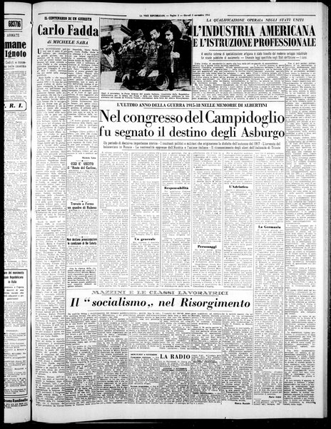 La voce repubblicana : quotidiano del Partito repubblicano italiano