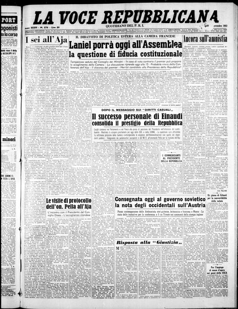 La voce repubblicana : quotidiano del Partito repubblicano italiano