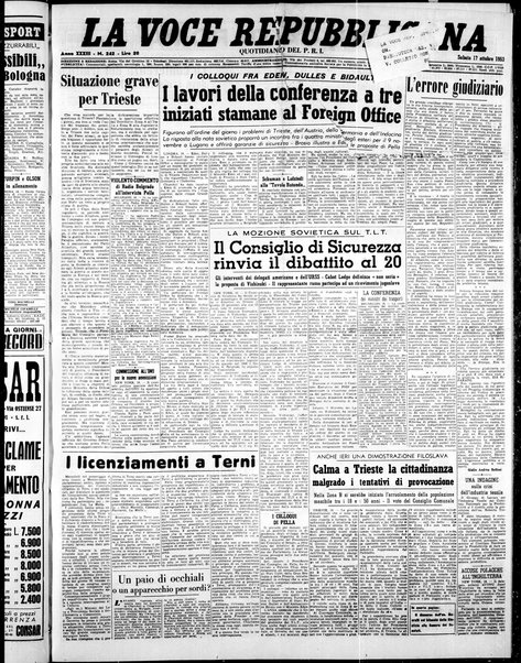 La voce repubblicana : quotidiano del Partito repubblicano italiano