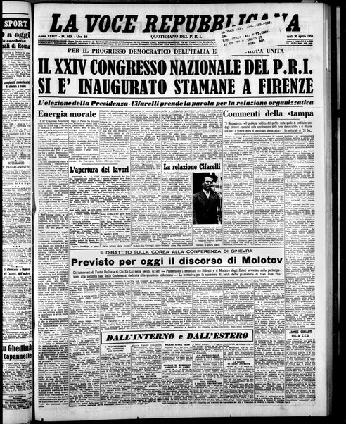 La voce repubblicana : quotidiano del Partito repubblicano italiano