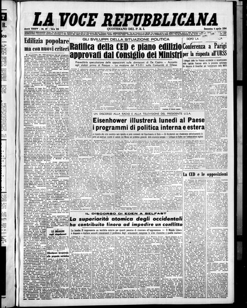 La voce repubblicana : quotidiano del Partito repubblicano italiano