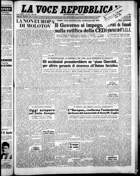 La voce repubblicana : quotidiano del Partito repubblicano italiano