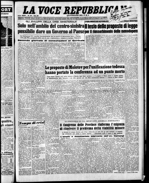 La voce repubblicana : quotidiano del Partito repubblicano italiano