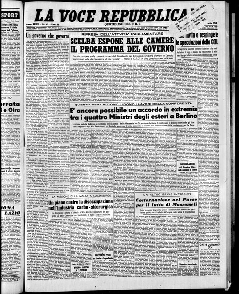 La voce repubblicana : quotidiano del Partito repubblicano italiano