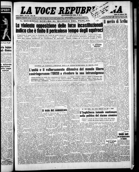 La voce repubblicana : quotidiano del Partito repubblicano italiano