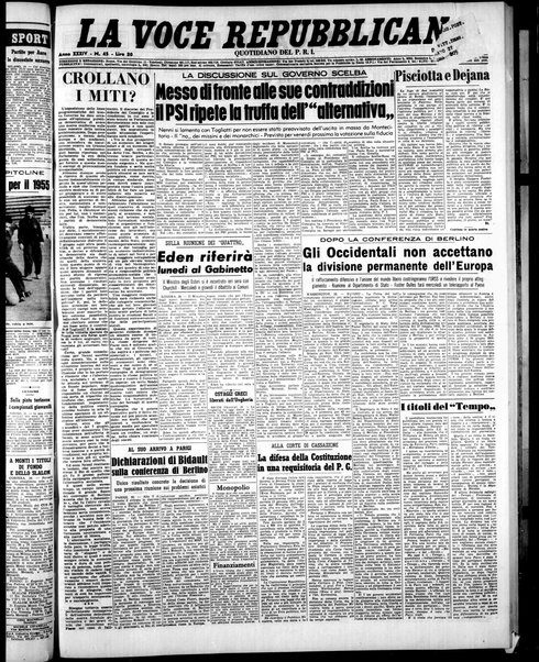 La voce repubblicana : quotidiano del Partito repubblicano italiano