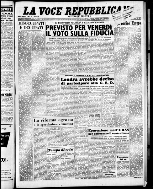 La voce repubblicana : quotidiano del Partito repubblicano italiano