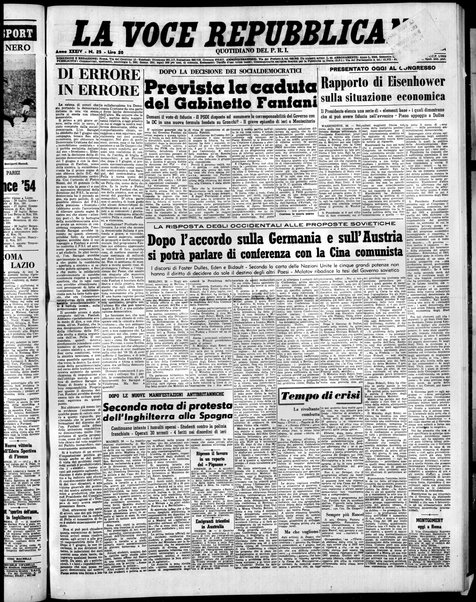 La voce repubblicana : quotidiano del Partito repubblicano italiano