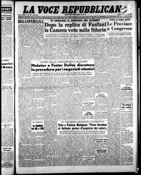 La voce repubblicana : quotidiano del Partito repubblicano italiano