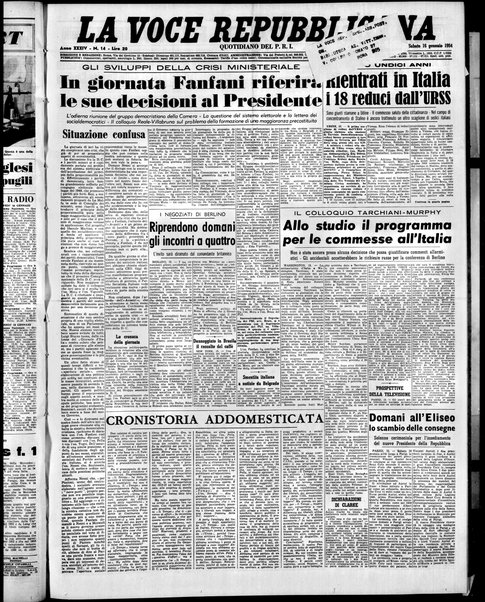 La voce repubblicana : quotidiano del Partito repubblicano italiano