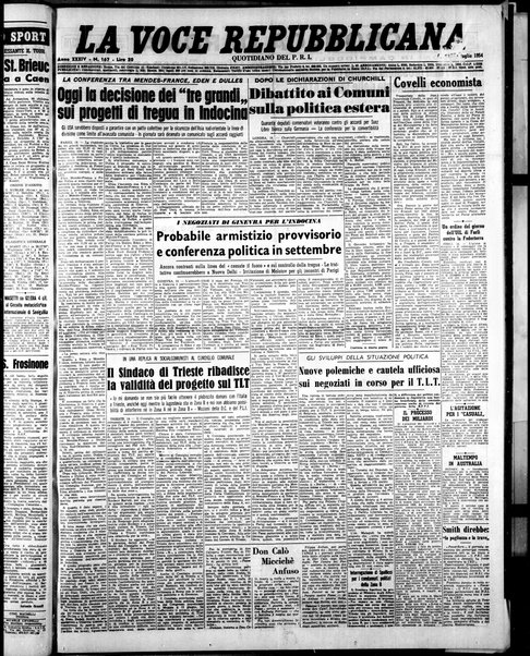 La voce repubblicana : quotidiano del Partito repubblicano italiano