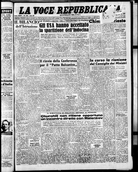 La voce repubblicana : quotidiano del Partito repubblicano italiano