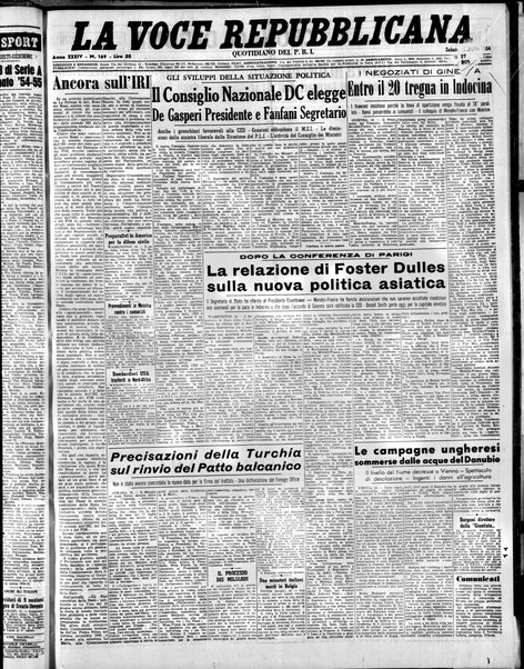 La voce repubblicana : quotidiano del Partito repubblicano italiano