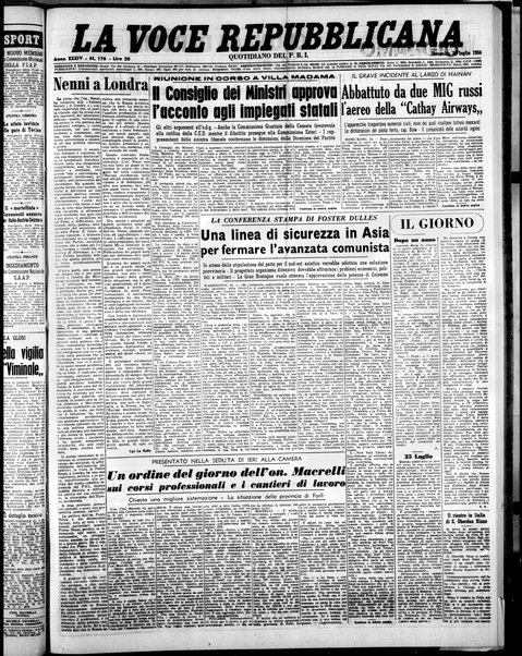 La voce repubblicana : quotidiano del Partito repubblicano italiano