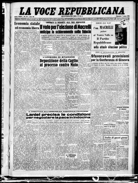 La voce repubblicana : quotidiano del Partito repubblicano italiano