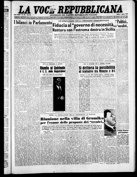 La voce repubblicana : quotidiano del Partito repubblicano italiano