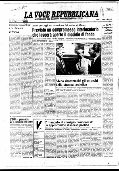 La voce repubblicana : quotidiano del Partito repubblicano italiano