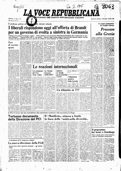 La voce repubblicana : quotidiano del Partito repubblicano italiano