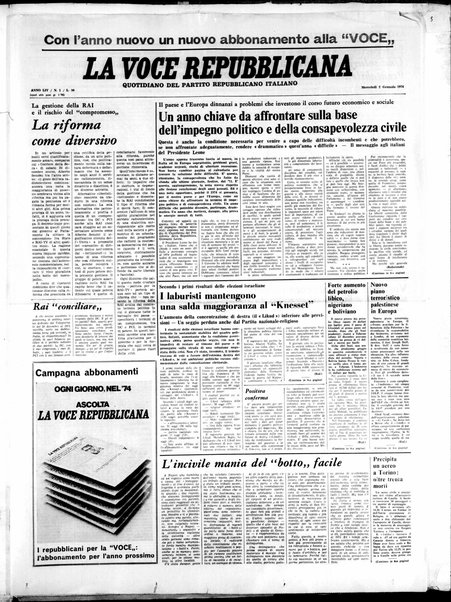 La voce repubblicana : quotidiano del Partito repubblicano italiano