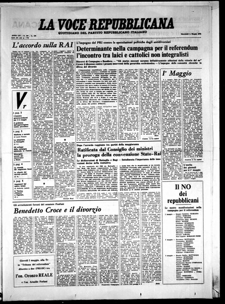 La voce repubblicana : quotidiano del Partito repubblicano italiano