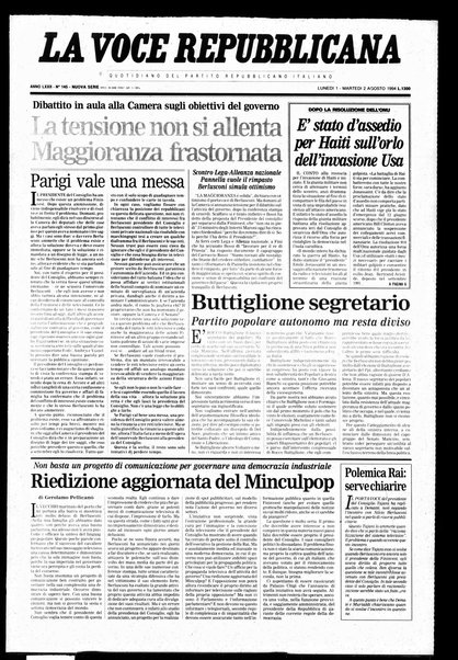 La voce repubblicana : quotidiano del Partito repubblicano italiano