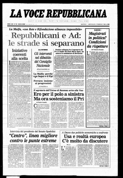 La voce repubblicana : quotidiano del Partito repubblicano italiano