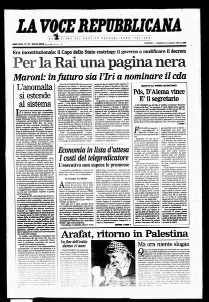 La voce repubblicana : quotidiano del Partito repubblicano italiano